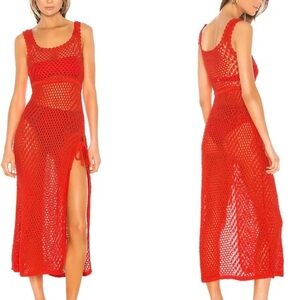 Camila Coelho Athena Crochet Knit Swim Cover Up Dress